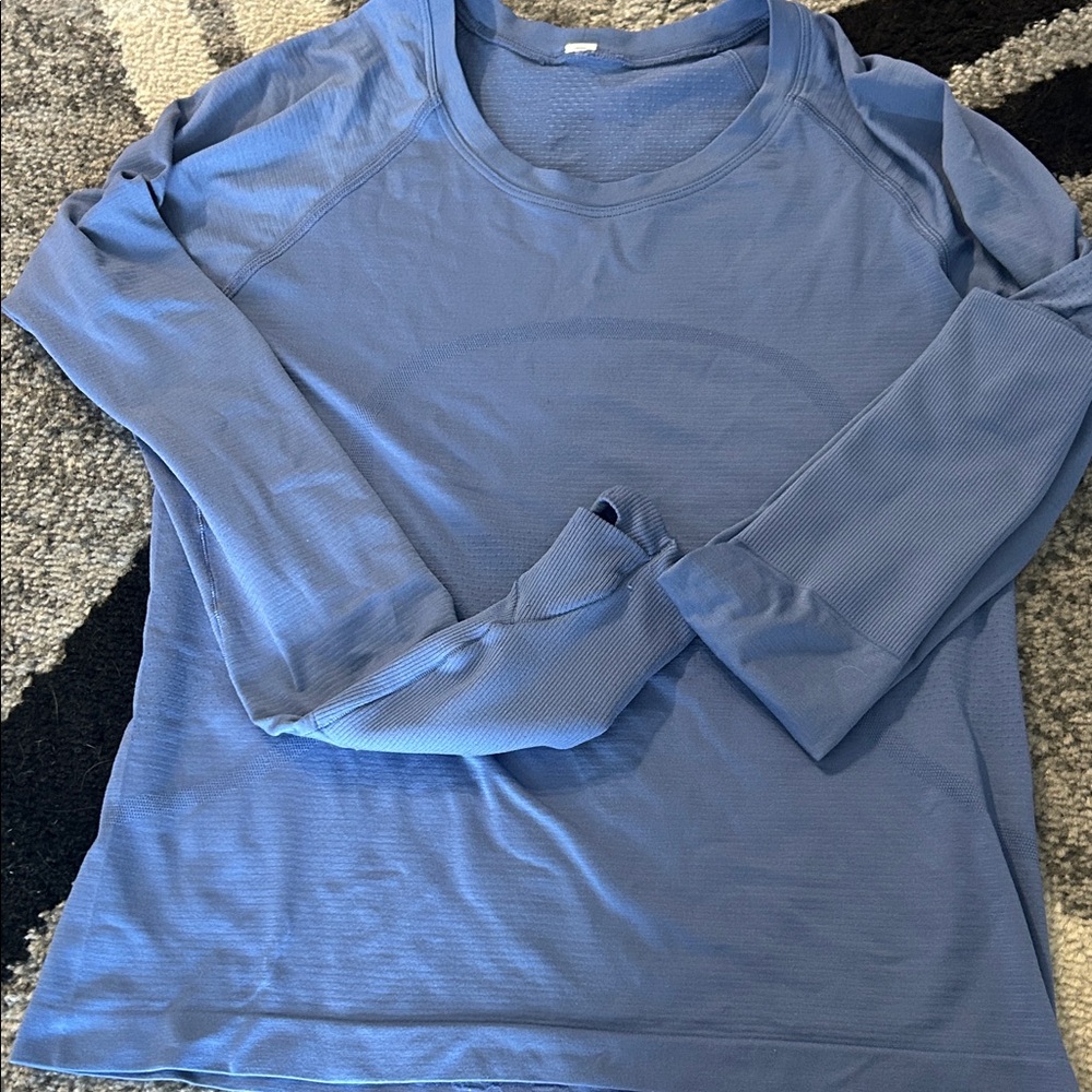 Lululemon Blue Long Sleeve Shirt Swiftly Tech